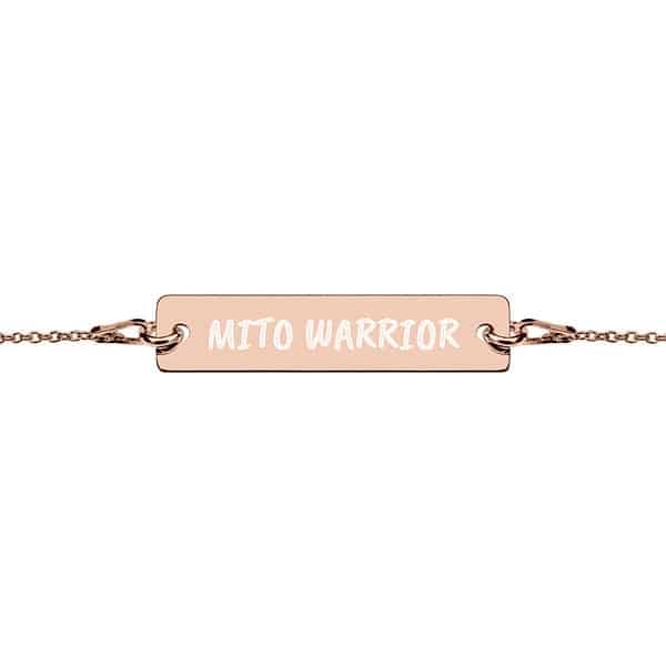 Engraved Silver Bar Chain Mito Warrior Bracelet - Image 2