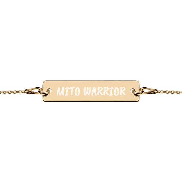 Engraved Silver Bar Chain Mito Warrior Bracelet - Image 3