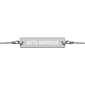 Engraved Silver Bar Chain Mito Warrior Bracelet