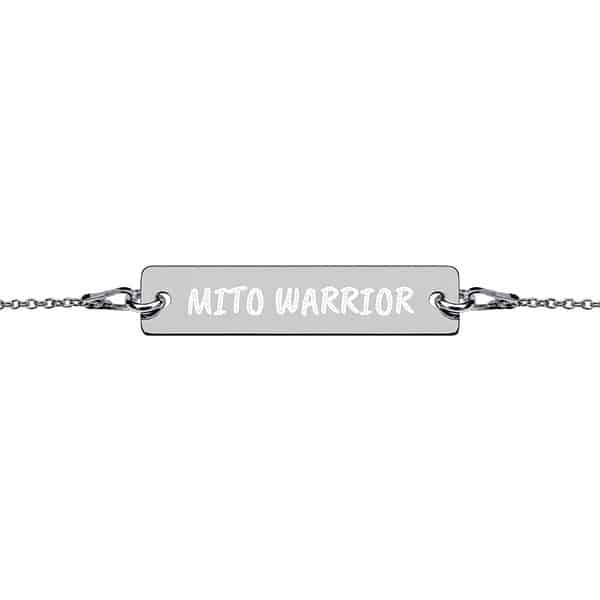 Engraved Silver Bar Chain Mito Warrior Bracelet
