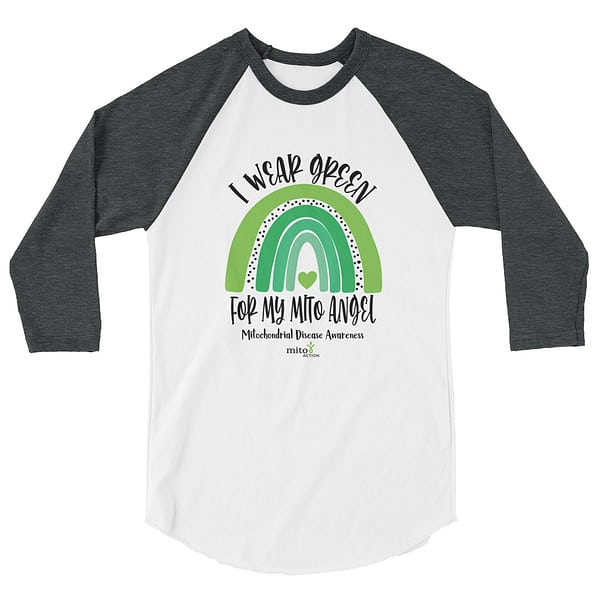 3/4 Sleeve Raglan 'I Wear Green for My Mito Angel' Shirt - Image 4