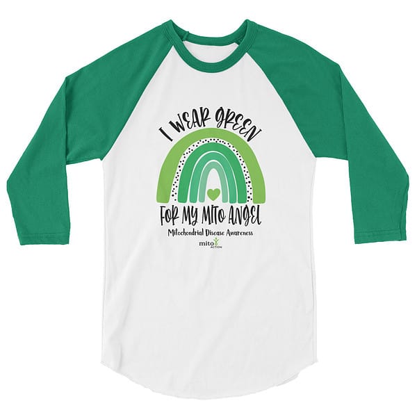 3/4 Sleeve Raglan 'I Wear Green for My Mito Angel' Shirt - Image 5