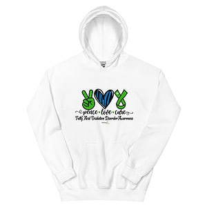 Unisex Zebra Peace Love Cure (FAOD) Hoodie