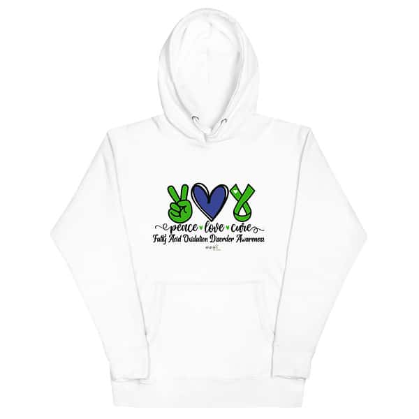 Unisex Blue Peace Love Cure (FAOD) Hoodie