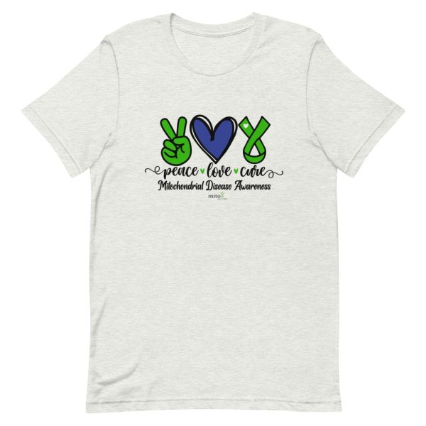 Short-Sleeve Unisex Blue Peace Love Cure T-Shirt - Image 10