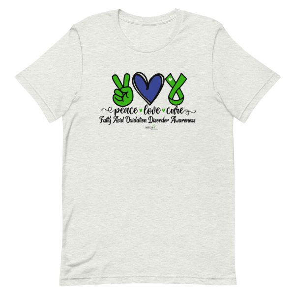Short-Sleeve Unisex Blue Peace Love Cure (FAOD) T-Shirt - Image 11