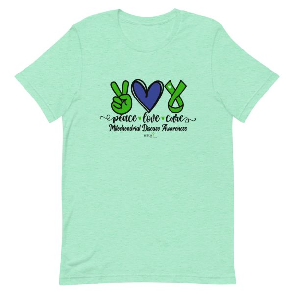 Short-Sleeve Unisex Blue Peace Love Cure T-Shirt - Image 8