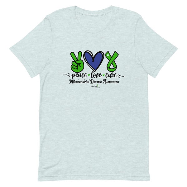 Short-Sleeve Unisex Blue Peace Love Cure T-Shirt - Image 7