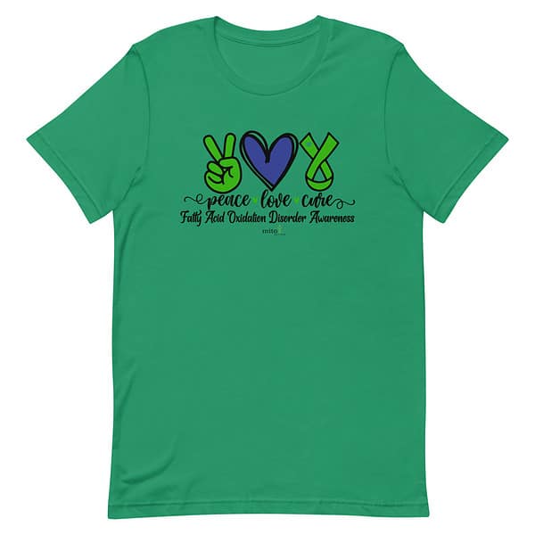 Short-Sleeve Unisex Blue Peace Love Cure (FAOD) T-Shirt - Image 3