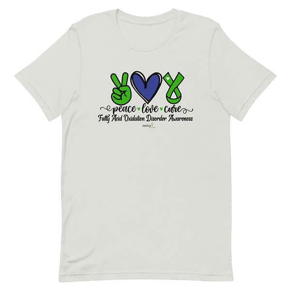 Short-Sleeve Unisex Blue Peace Love Cure (FAOD) T-Shirt - Image 10