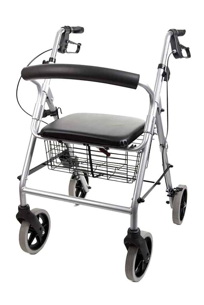 Mobility devices like wheeled walkers give mito patients stability and a place to rest.
