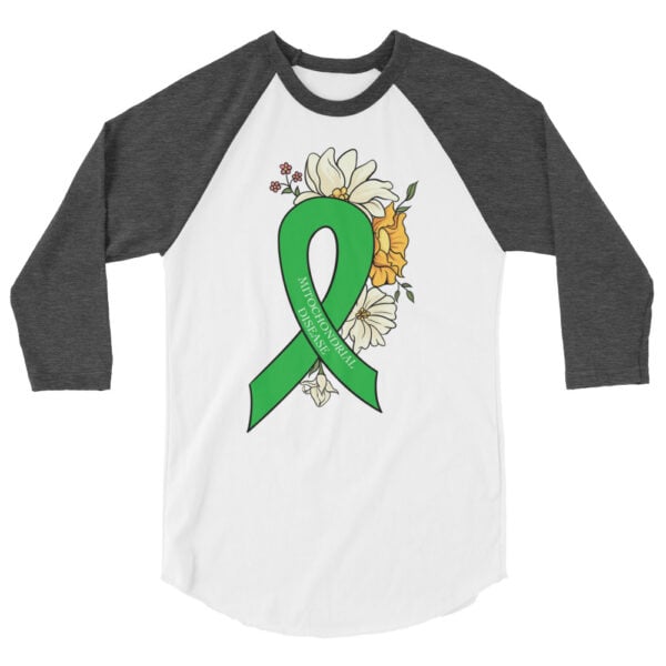 Green Ribbon by Korey Lesko 3/4 Sleeve Raglan Shirt - Image 3