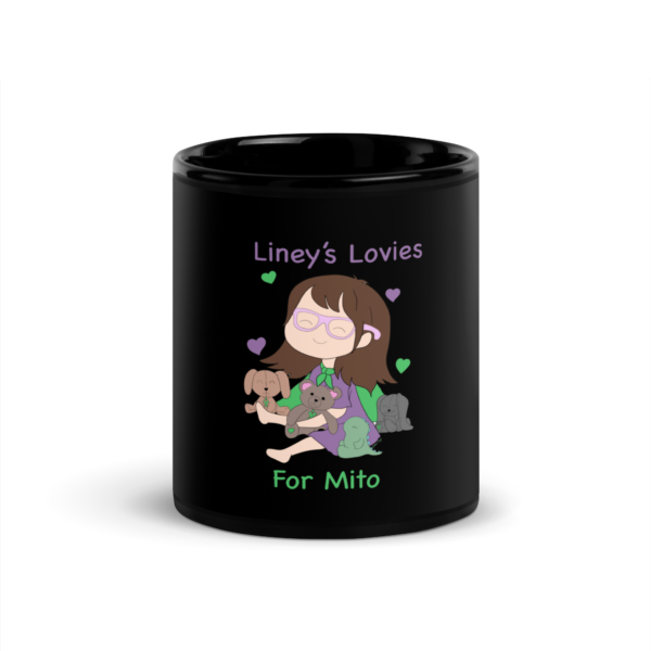 Liney's Lovies Black Glossy Mug - Image 3