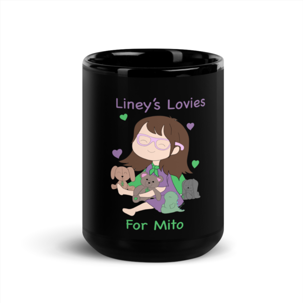 Liney's Lovies Black Glossy Mug - Image 6