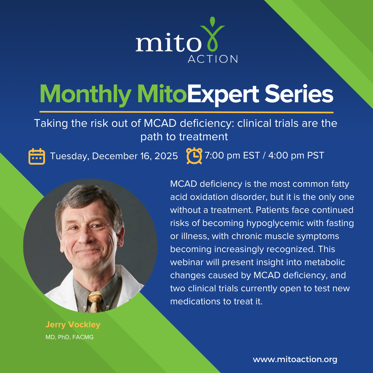 Expert Series: Taking the risk out of MCAD deficiency: clinical