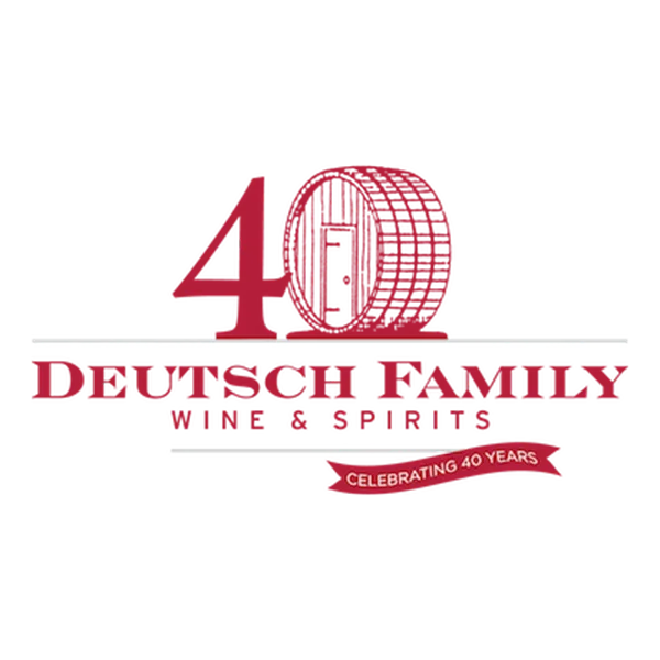 Deutsch Family Wine Spirits Logo - MitoAction Red 40th anniversary logo featuring a large '40' and a ribbon reading 'Celebrating 40 Years'. MitoAction