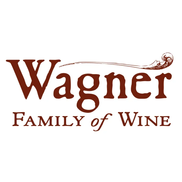 Wagner Family of Wines Logo - MitoAction Wagner Family of Wine logo in dark red with wave flourish above the word Wagner MitoAction